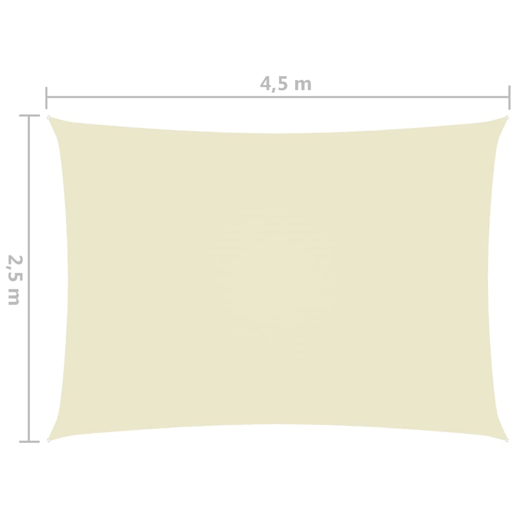 Zonnescherm rechthoekig 2,5x4,5 m oxford stof crèmekleurig