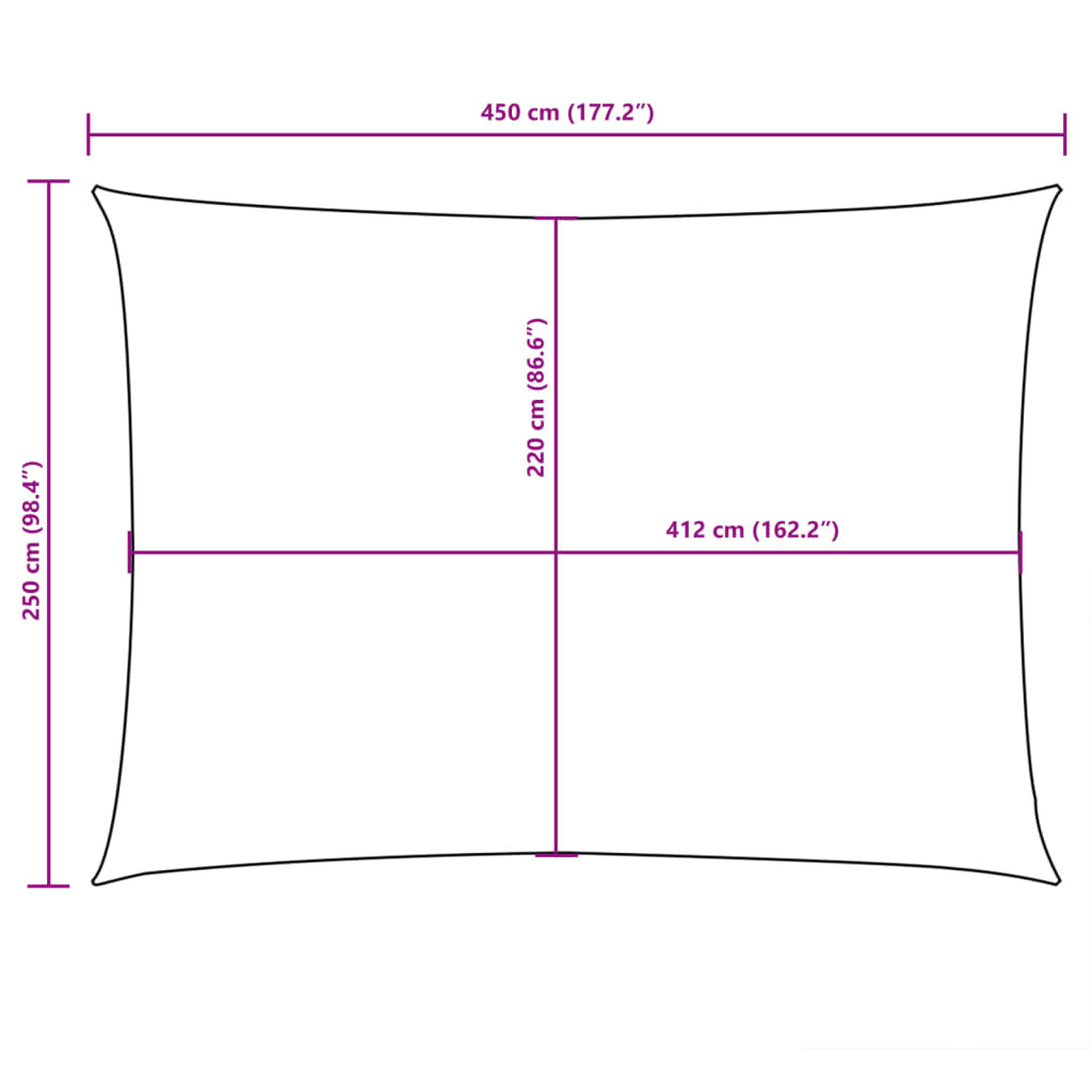 Zonnescherm rechthoekig 2,5x4,5 m oxford stof crèmekleurig