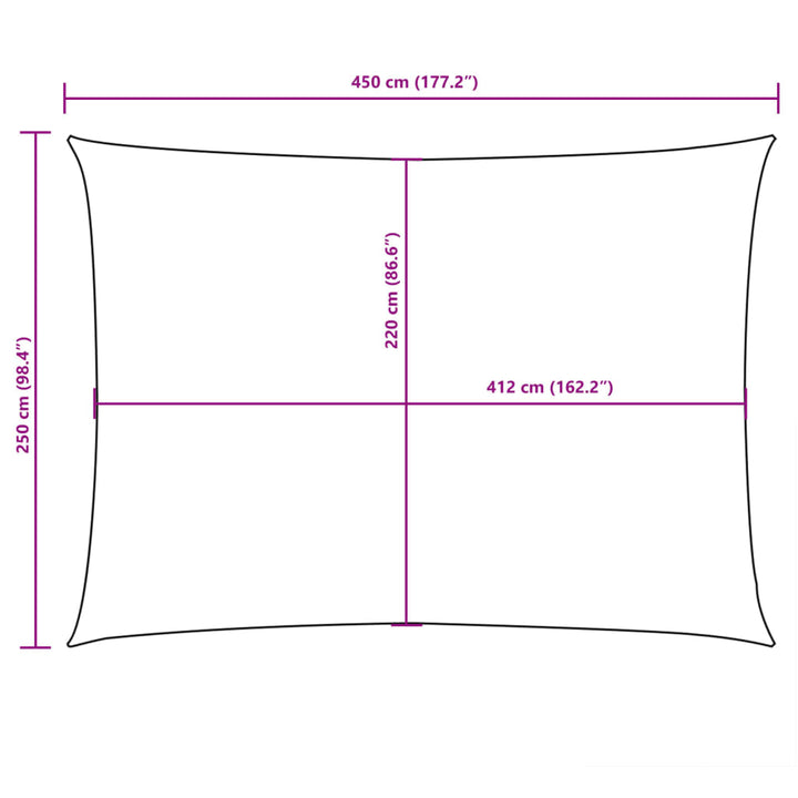 Zonnescherm rechthoekig 2,5x4,5 m oxford stof crèmekleurig