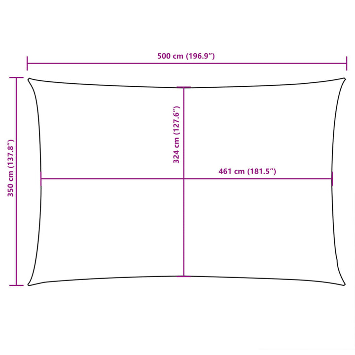 Zonnescherm rechthoekig 3,5x5 m oxford stof crèmekleurig