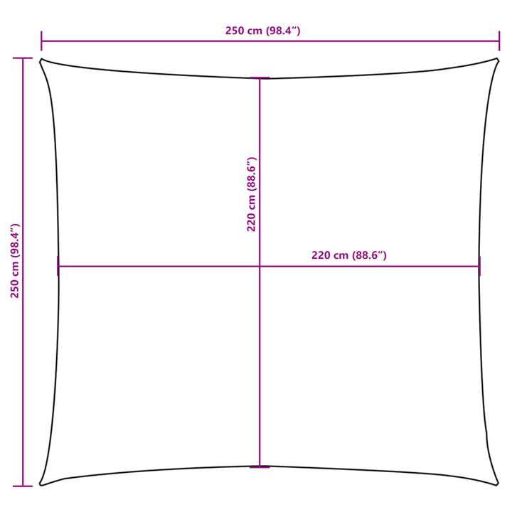 Zonnescherm vierkant 2,5x2,5 m oxford stof wit