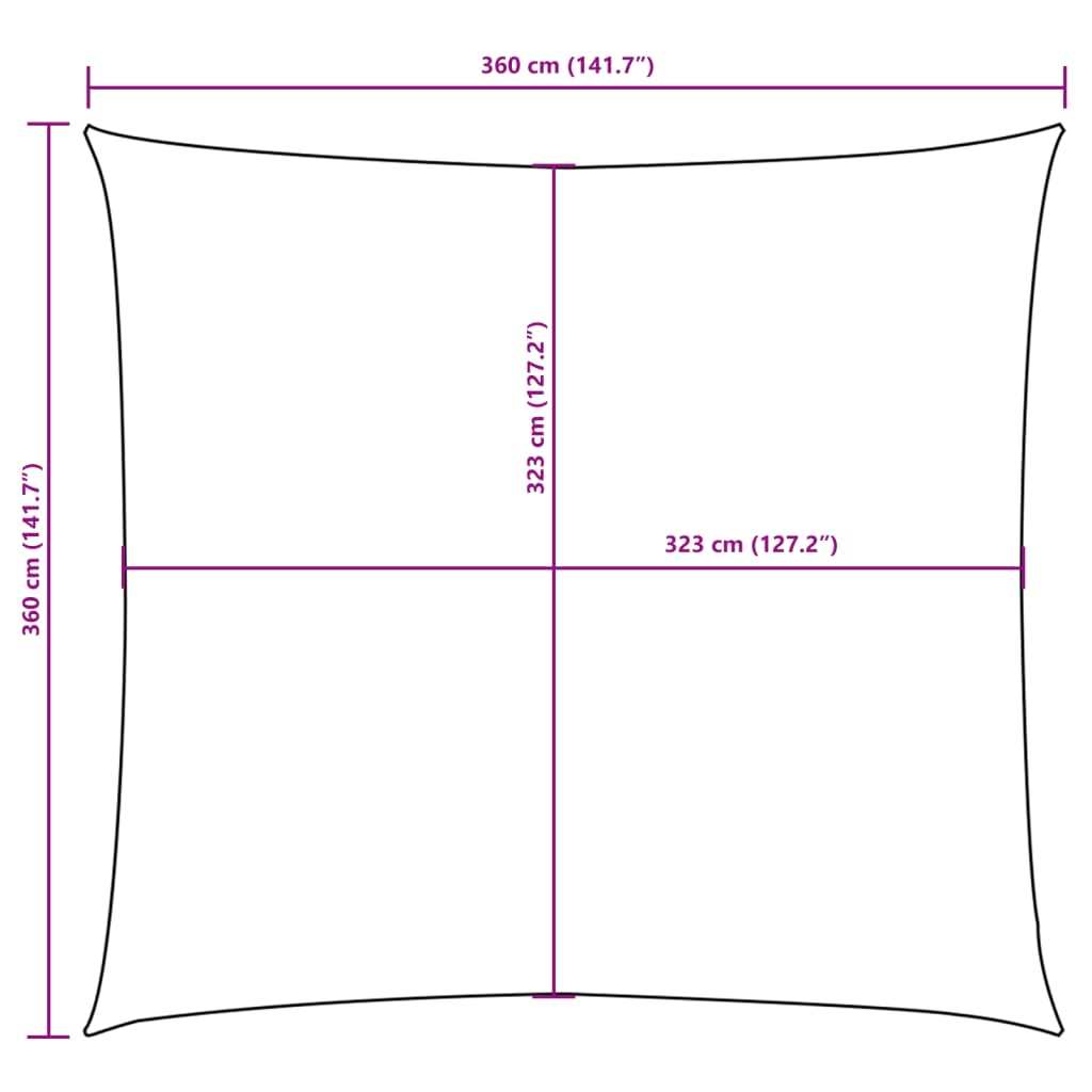 Zonnescherm vierkant 3,6x3,6 m oxford stof wit