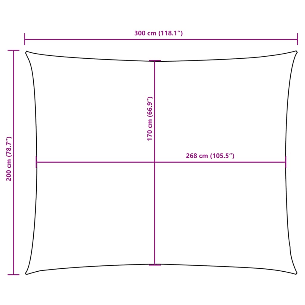 Zonnescherm rechthoekig 2x3 m oxford stof wit