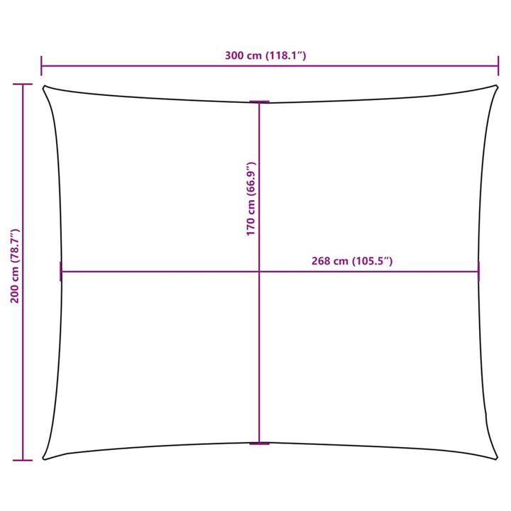 Zonnescherm rechthoekig 2x3 m oxford stof wit