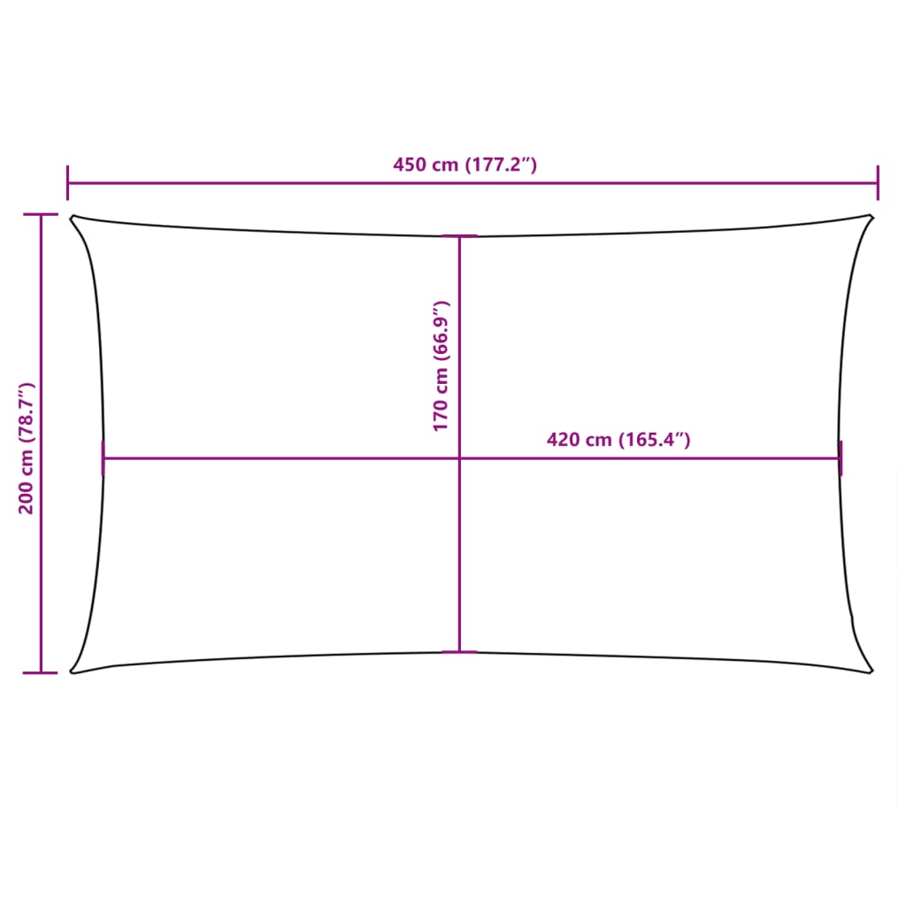 Zonnescherm rechthoekig 2x4,5 m oxford stof wit