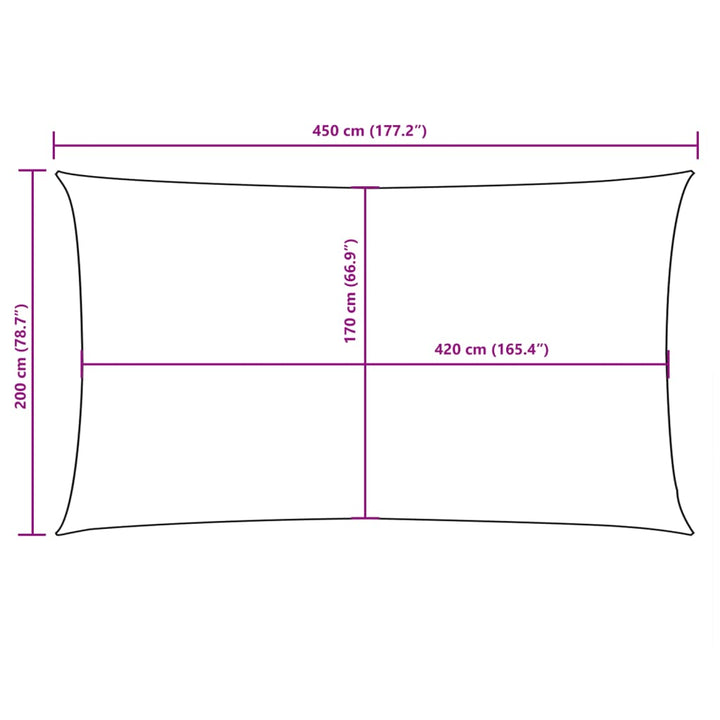 Zonnescherm rechthoekig 2x4,5 m oxford stof wit