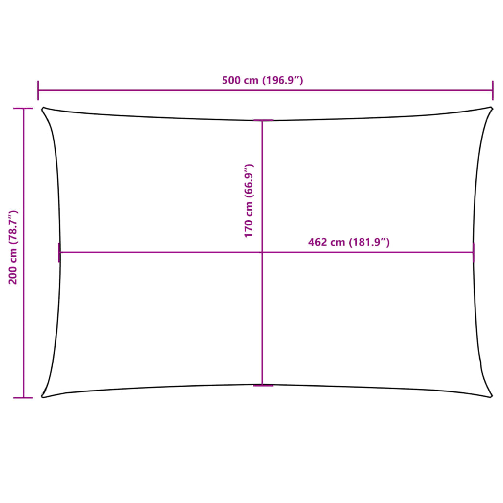 Zonnescherm rechthoekig 2x5m oxford stof wit