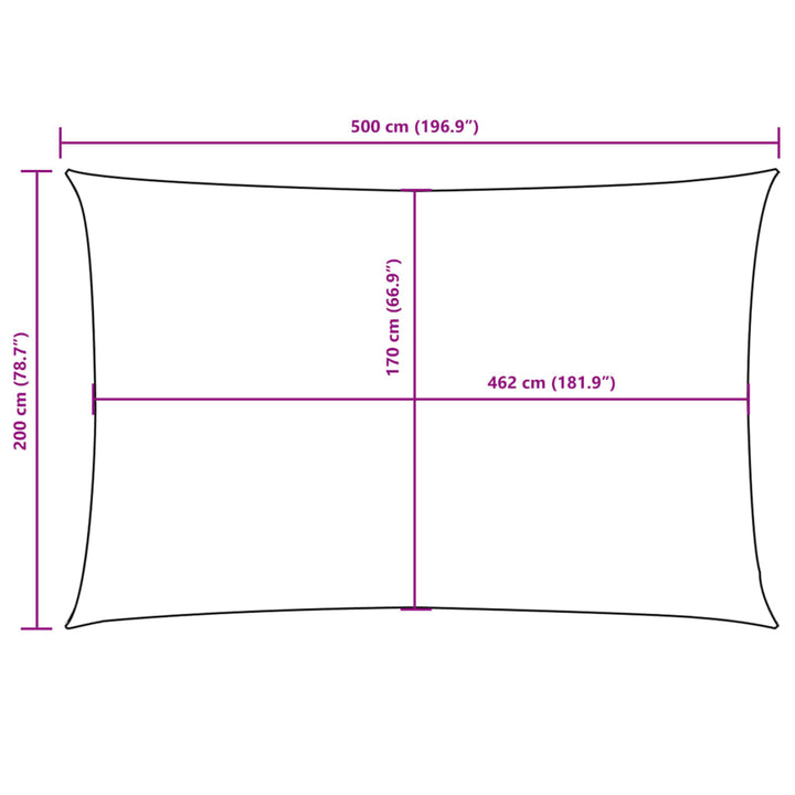 Zonnescherm rechthoekig 2x5 m oxford stof wit