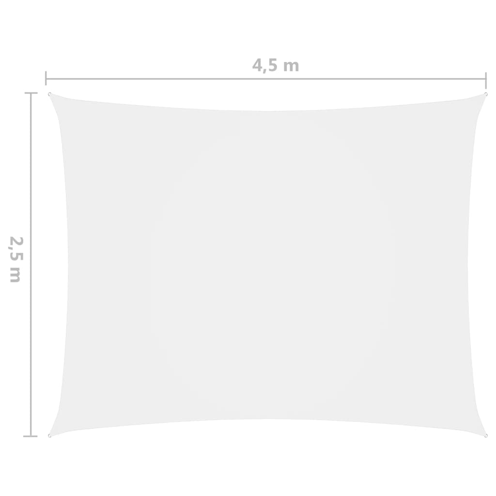 Zonnescherm rechthoekig 2,5x4,5 m oxford stof wit