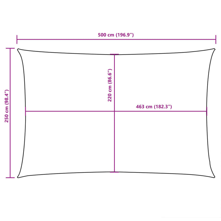 Zonnescherm rechthoekig 2,5x5 m oxford stof wit