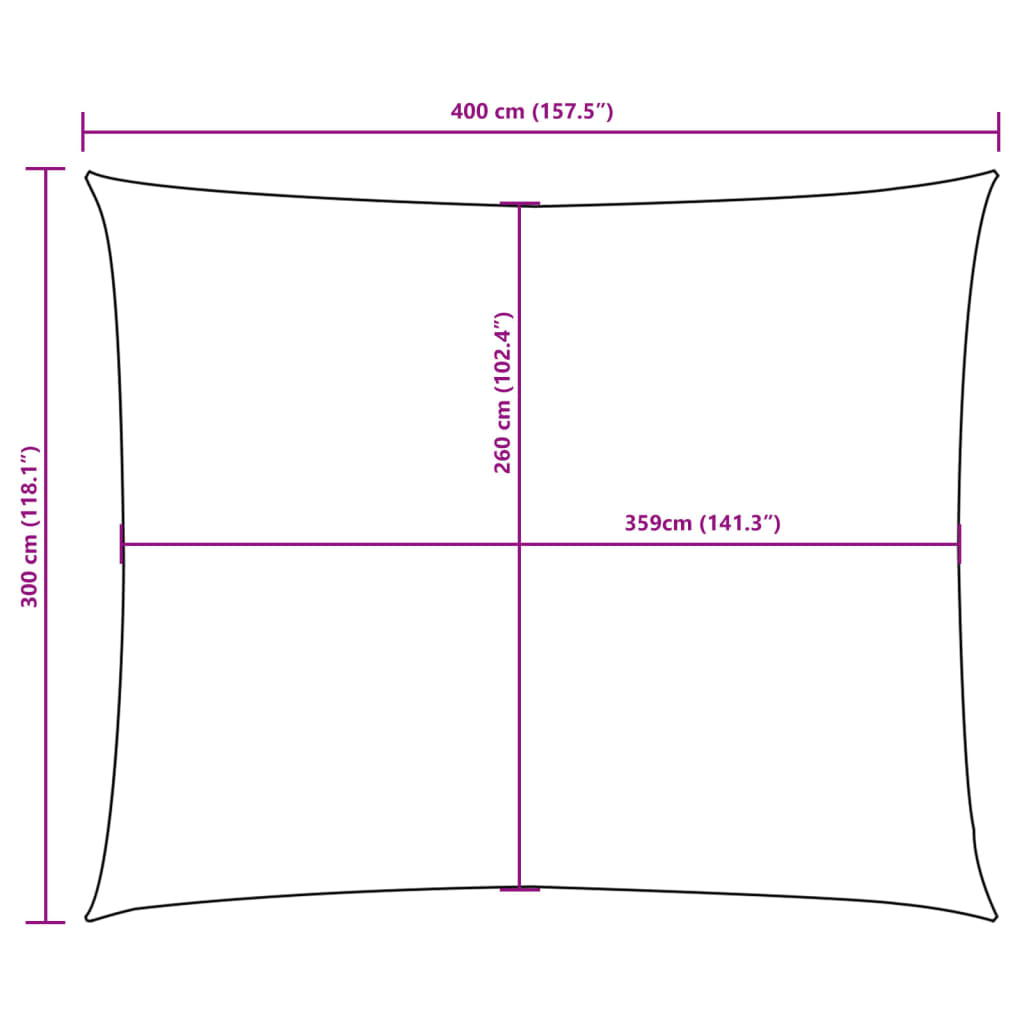 Zonnescherm rechthoekig 3x4 m oxford stof wit