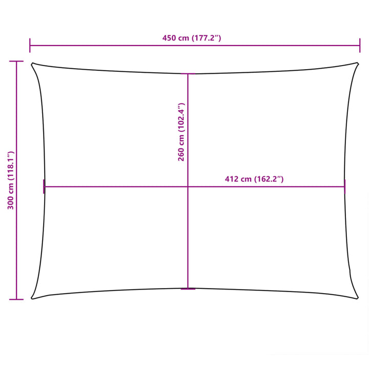 Zonnescherm rechthoekig 3x4,5 m oxford stof wit