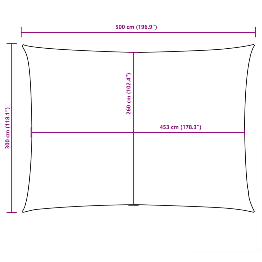 Zonnescherm rechthoekig 3x5 m oxford stof wit