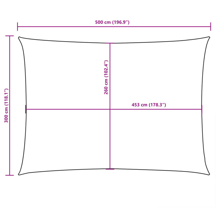 Zonnescherm rechthoekig 3x5m oxford stof wit