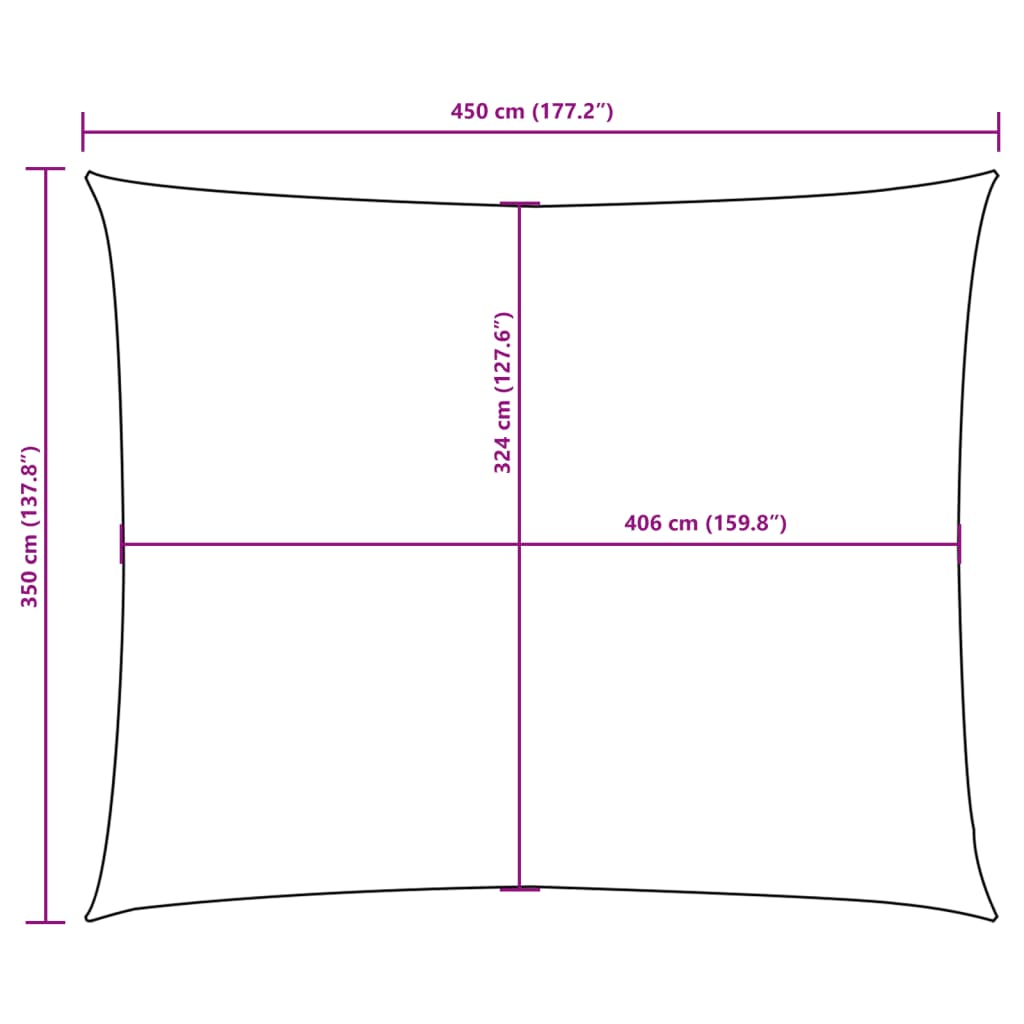 Zonnescherm rechthoekig 3,5x4,5 m oxford stof wit