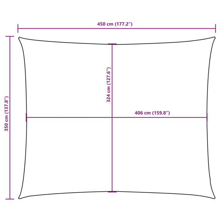 Zonnescherm rechthoekig 3,5x4,5 m oxford stof wit