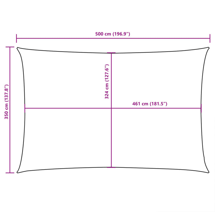 Zonnescherm rechthoekig 3,5x5 m oxford stof wit