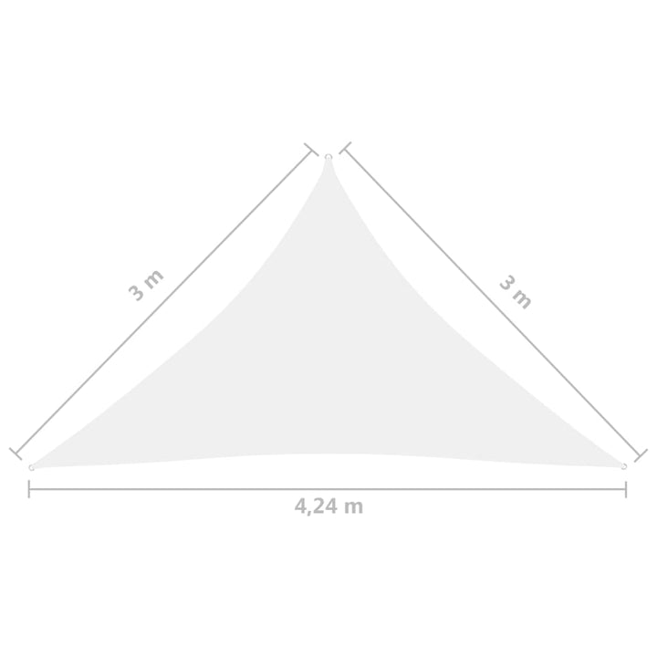 Zonnescherm driehoekig 3x3x4,24 m oxford stof wit