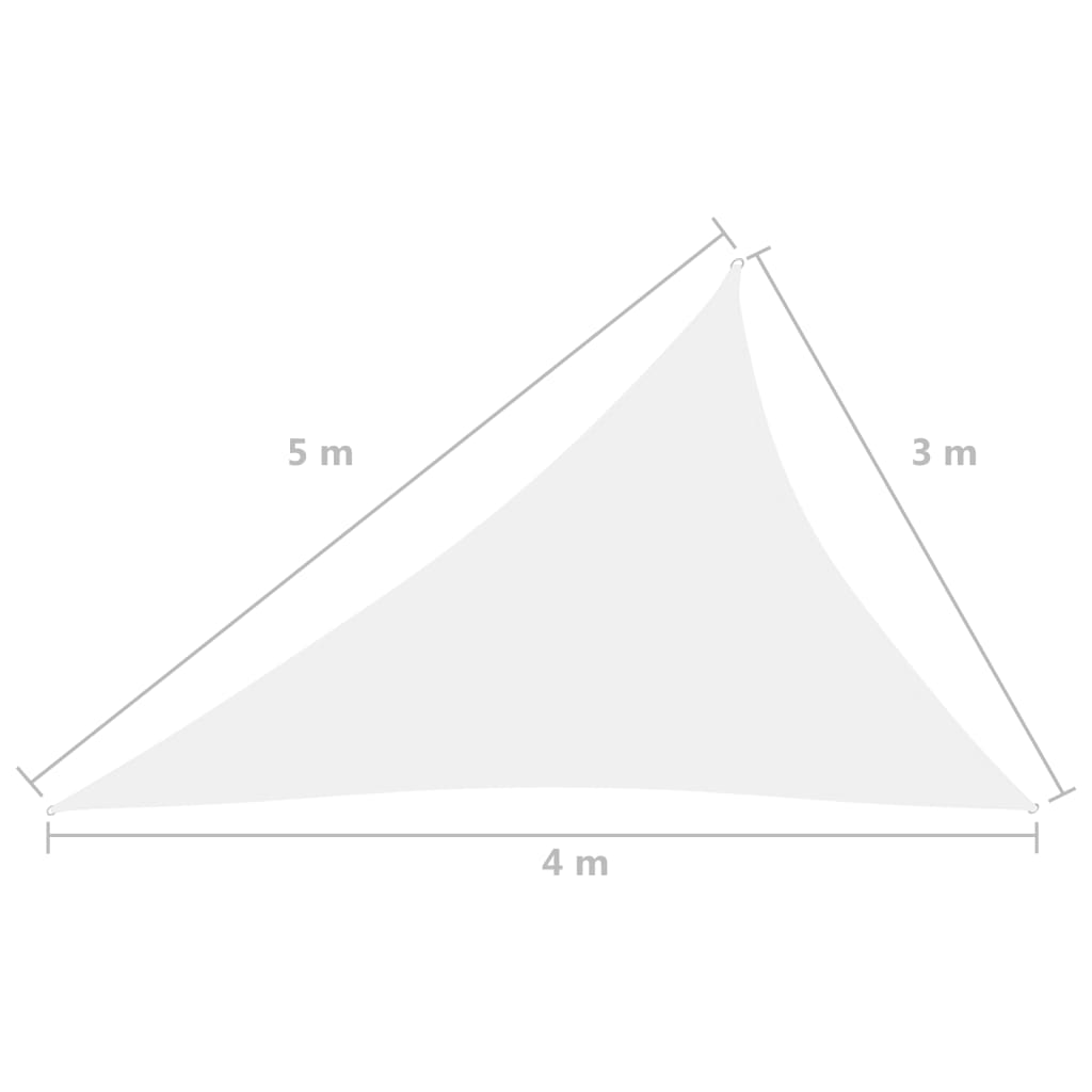 Zonnescherm driehoekig 3x4x5 m oxford stof wit