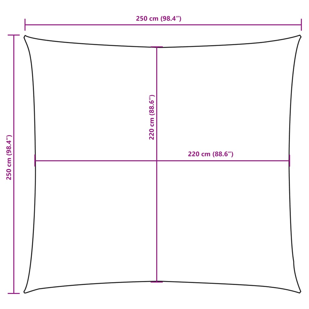 Zonnescherm vierkant 2,5x2,5 m oxford stof terraccota