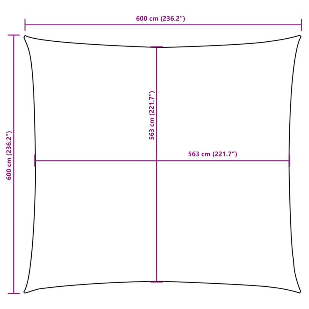 Zonnescherm vierkant 6x6 m oxford stof terracottakleurig