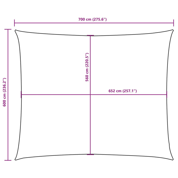 Zonnescherm rechthoekig 6x7 m oxford stof terracottakleurig