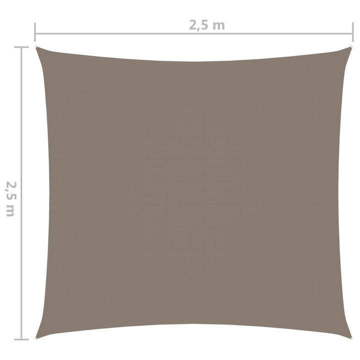 Zonnescherm vierkant 2,5x2,5 m oxford stof taupe