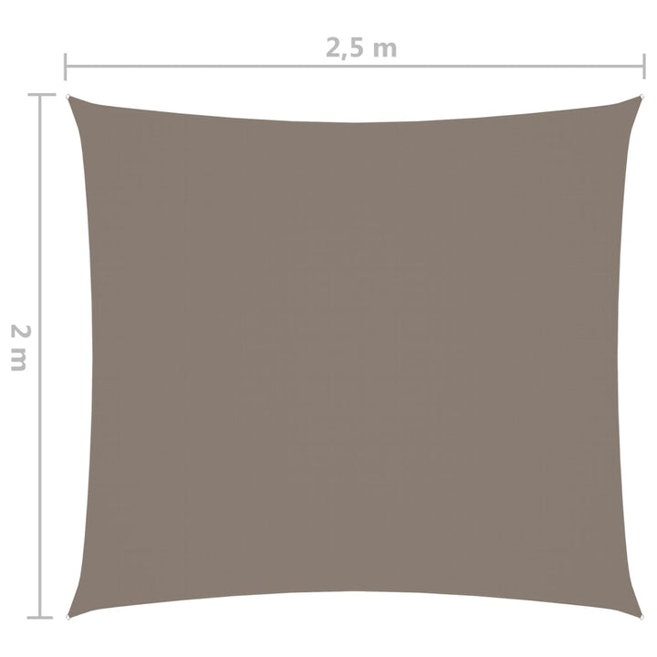 Zonnescherm rechthoekig 2x2,5 m oxford stof taupe