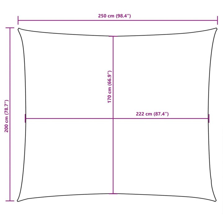 Zonnescherm rechthoekig 2x2,5 m oxford stof taupe