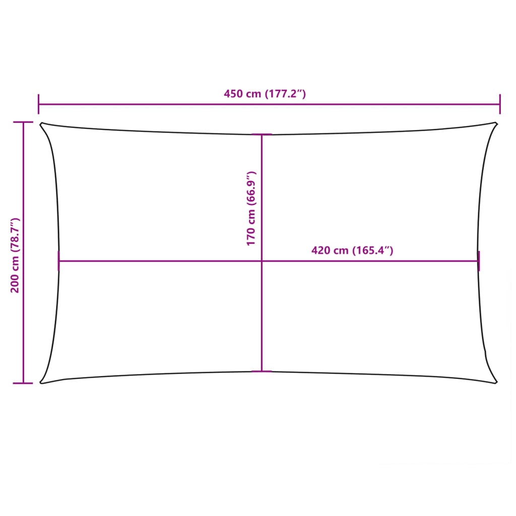 Zonnescherm rechthoekig 2x4,5 m oxford stof taupe