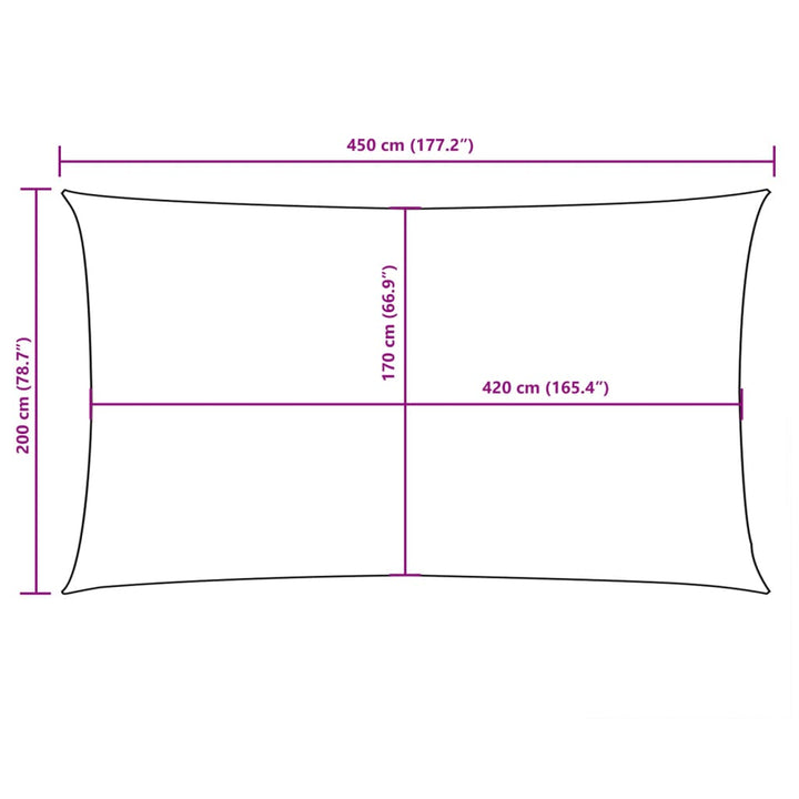 Zonnescherm rechthoekig 2x4,5 m oxford stof taupe