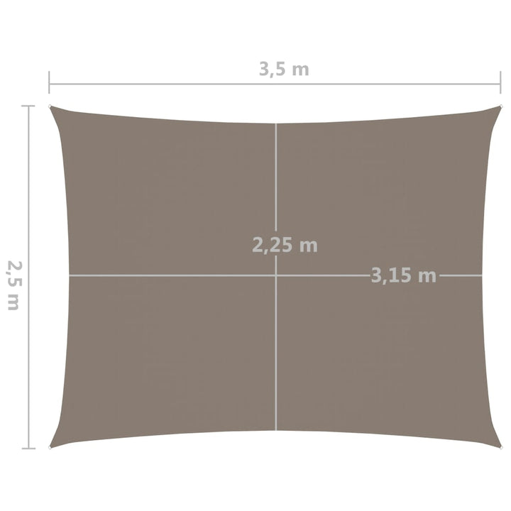 Zonnescherm rechthoekig 2,5x3,5 m oxford stof taupe