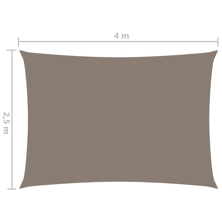 Zonnescherm rechthoekig 2,5x4 m oxford stof taupe