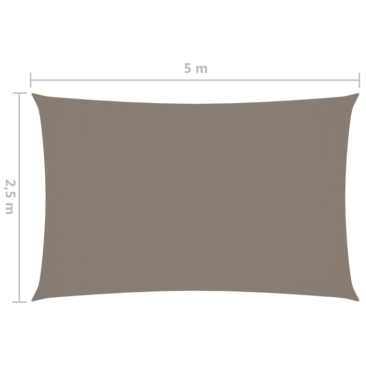 Zonnescherm rechthoekig 2,5x5 m oxford stof taupe