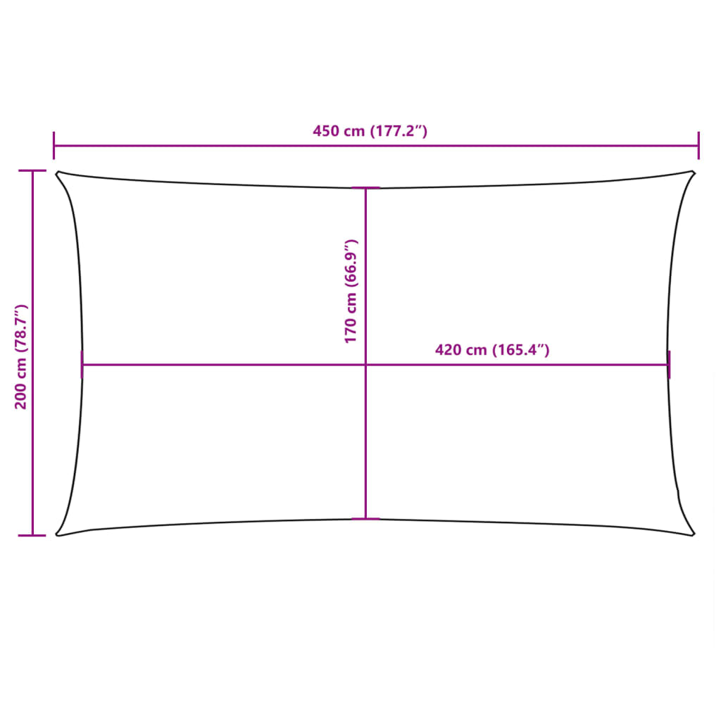 Zonnescherm rechthoekig 2x4,5 m oxford stof donkergroen