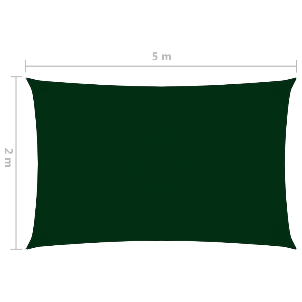 Zonnescherm rechthoekig 2x5 m oxford stof donkergroen