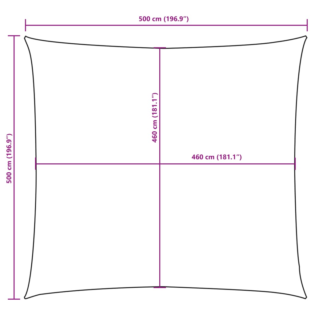 Zonnescherm vierkant 5x5m oxford stof zwart