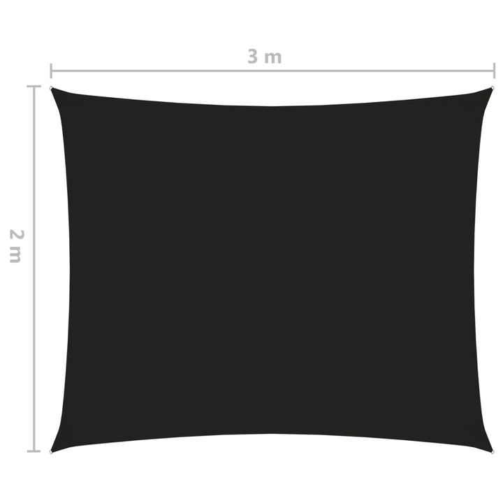 Zonnescherm rechthoekig 2x3 m oxford stof zwart