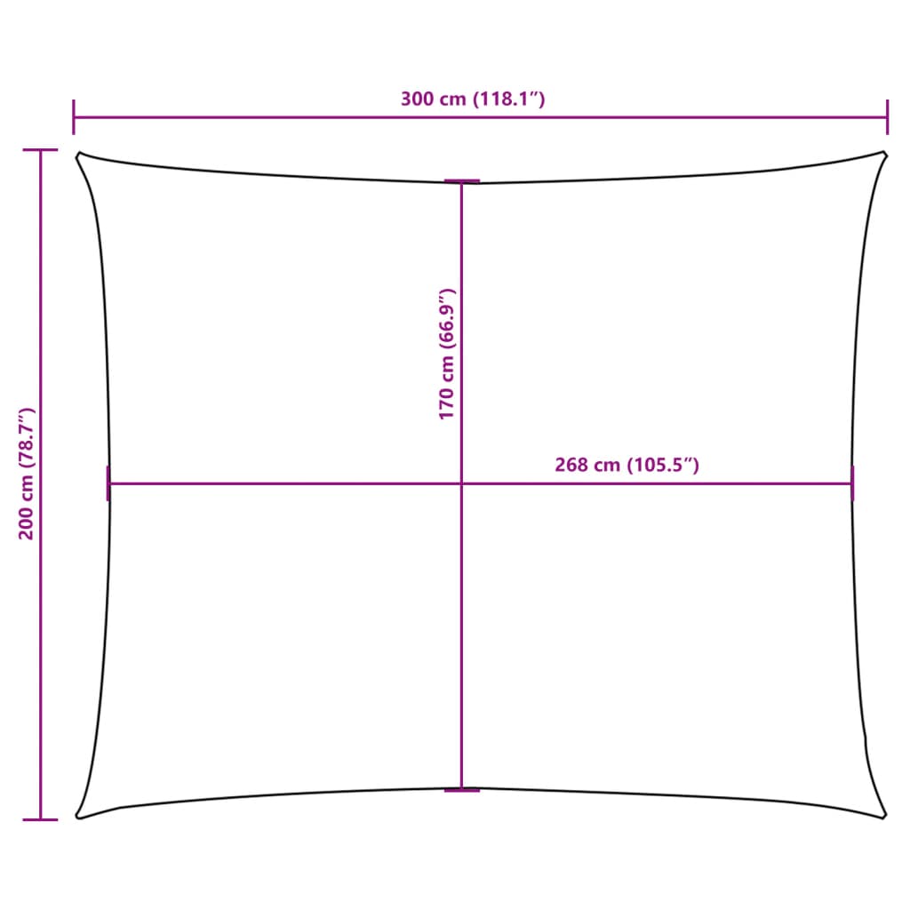 Zonnescherm rechthoekig 2x3 m oxford stof zwart