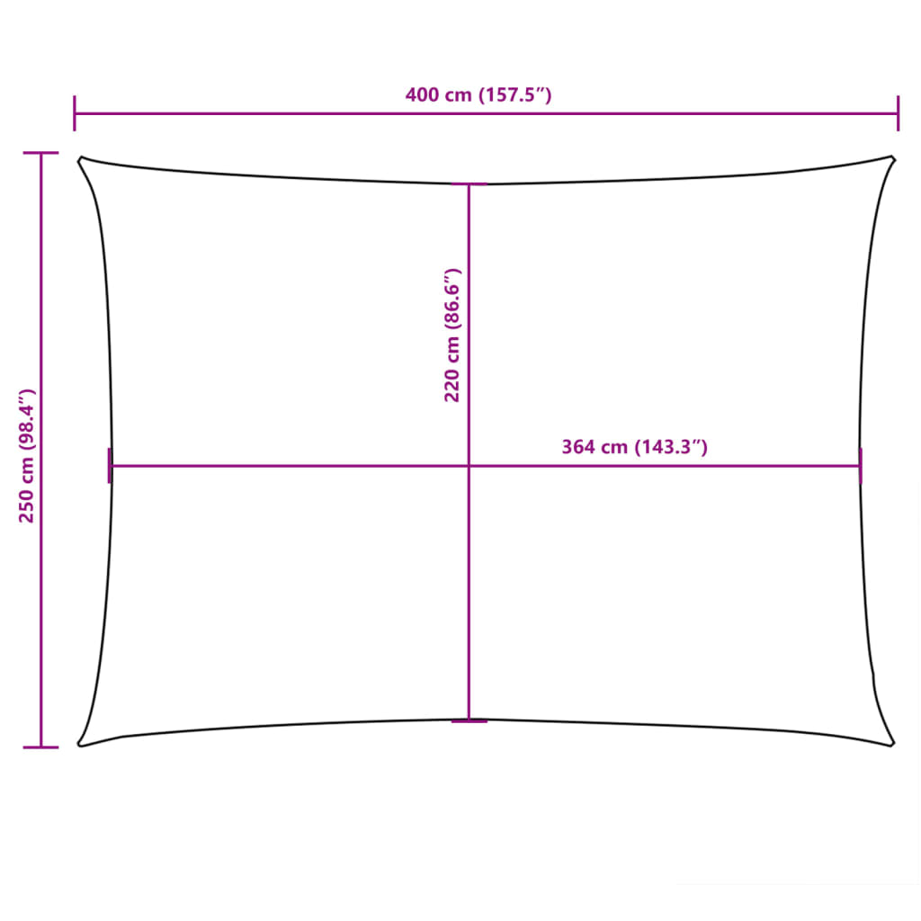 Zonnescherm rechthoekig 2,5x4 m oxford stof zwart