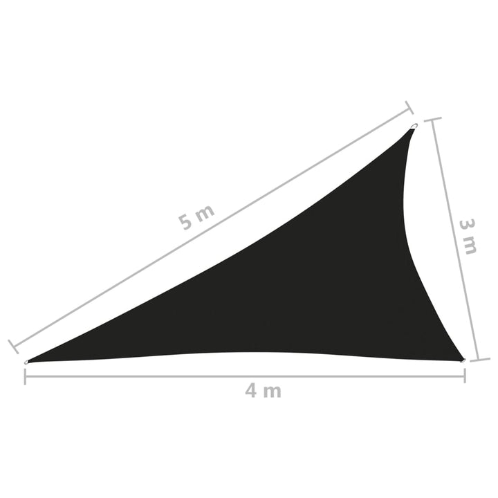 Zonnescherm driehoekig 3x4x5 m oxford stof zwart