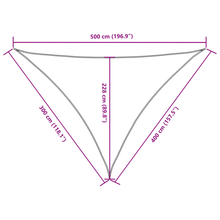 Zonnescherm driehoekig 3x4x5 m oxford stof zwart