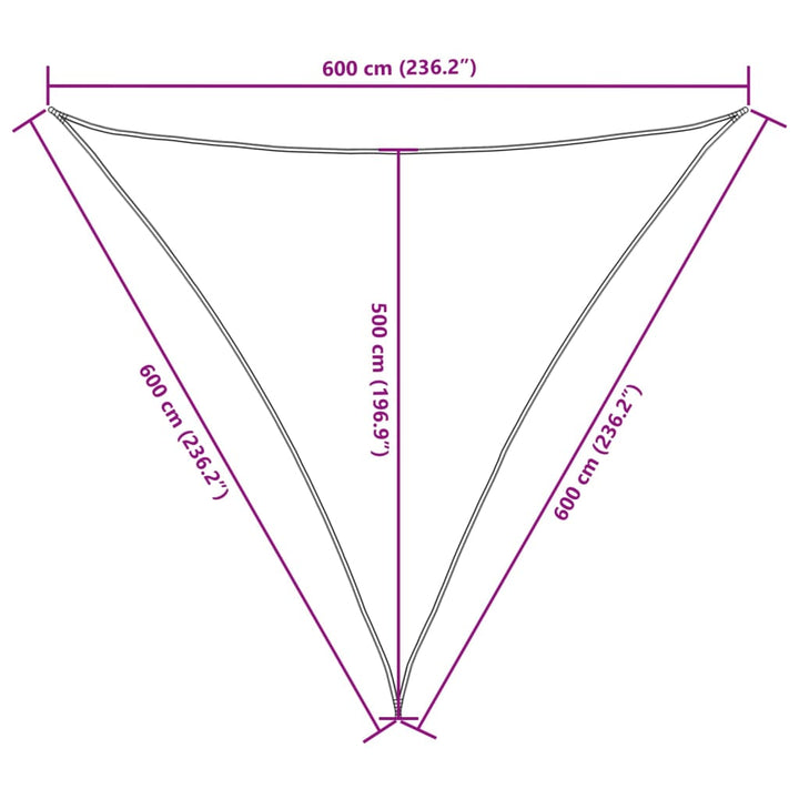 Zonnescherm driehoekig 6x6x6 m oxford stof zwart