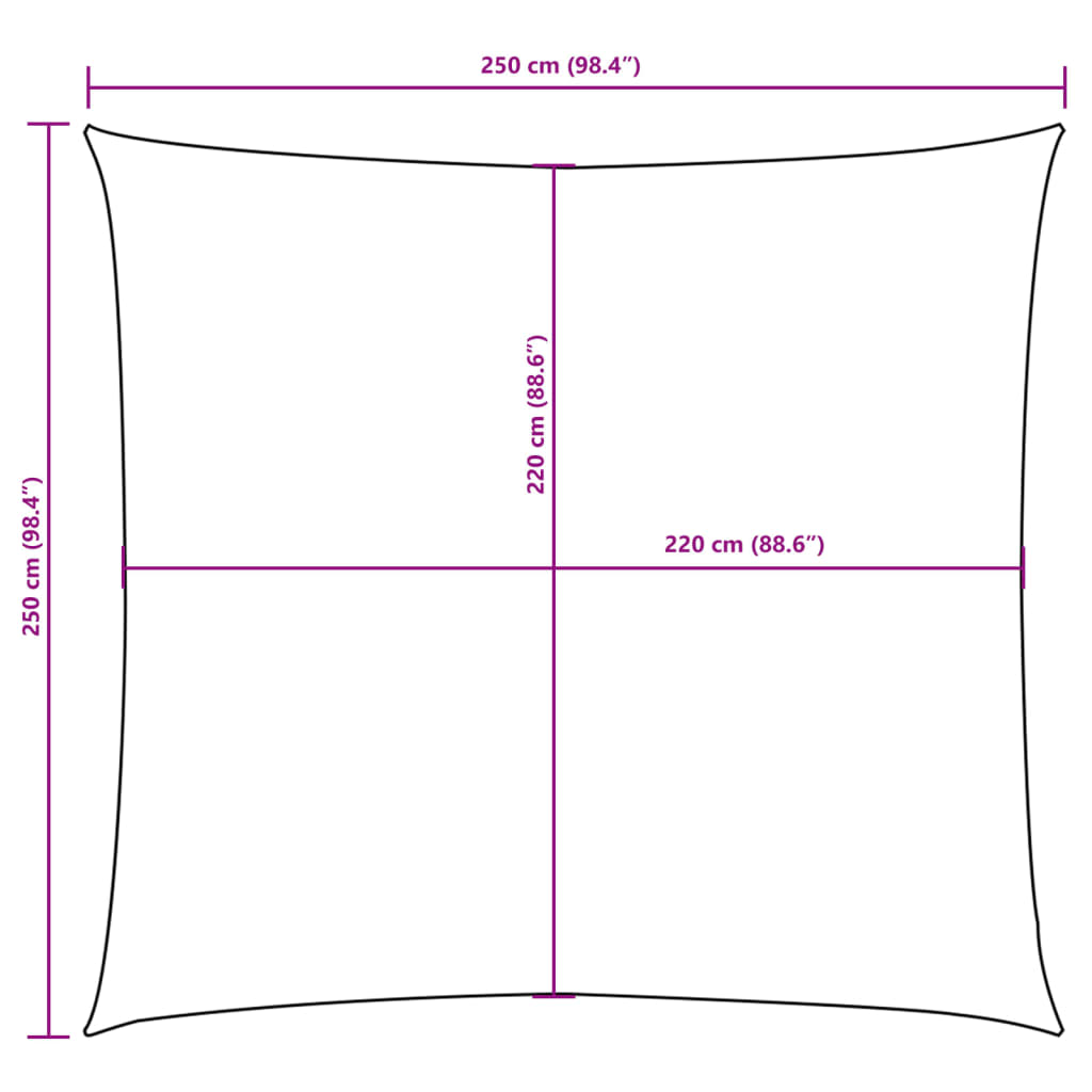 Zonnescherm vierkant 2,5x2,5 m oxford stof bruin