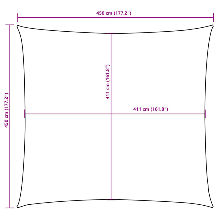 Zonnescherm vierkant 4,5x4,5 m oxford stof bruin