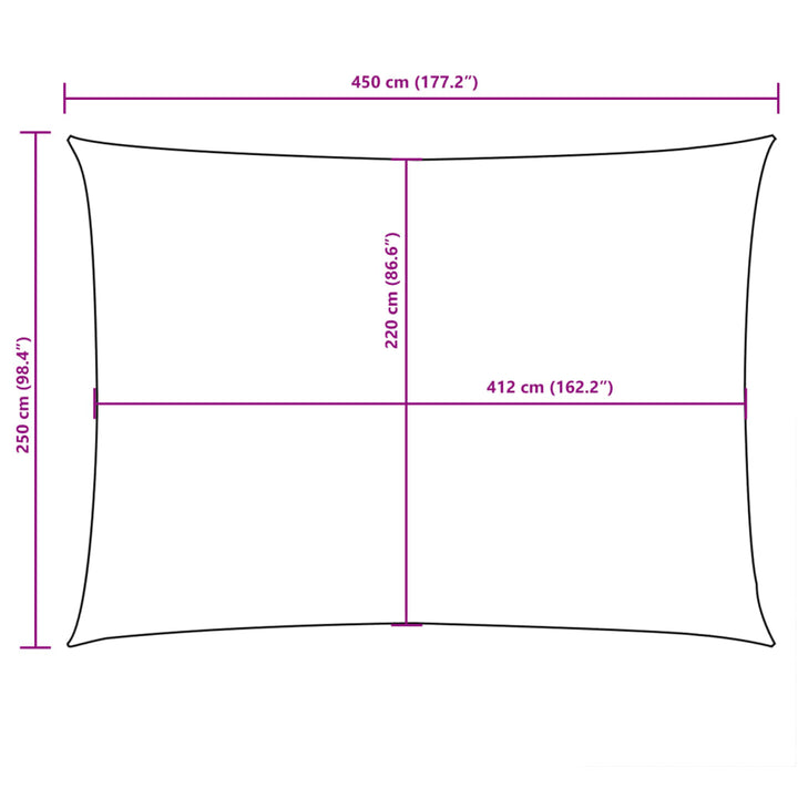 Zonnescherm rechthoekig 2,5x4,5 m oxford stof bruin