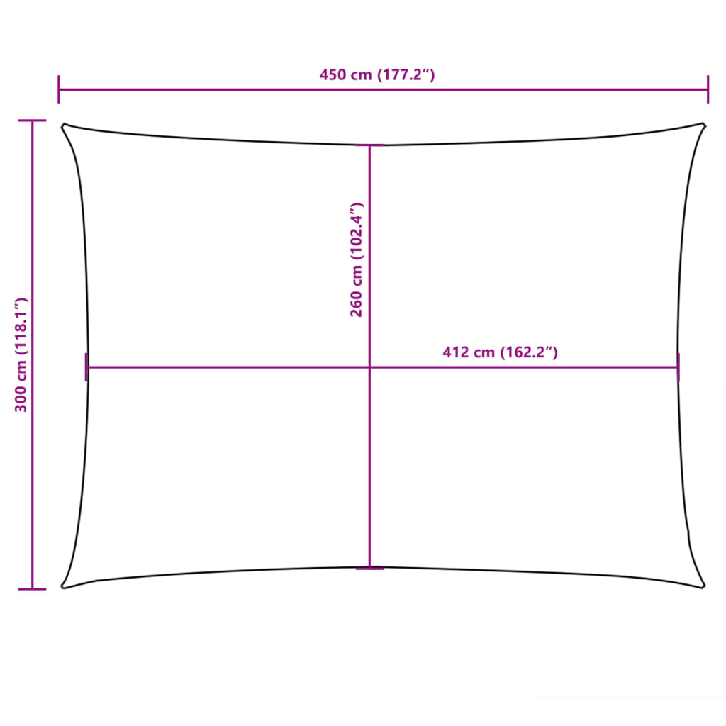 Zonnescherm rechthoekig 3x4,5 m oxford stof bruin