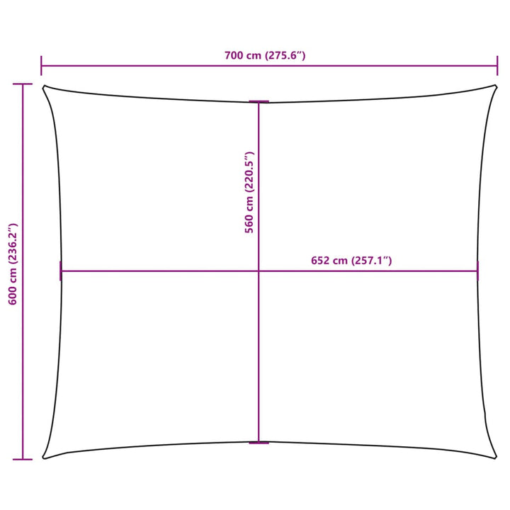 Zonnescherm rechthoekig 6x7 m oxford stof bruin