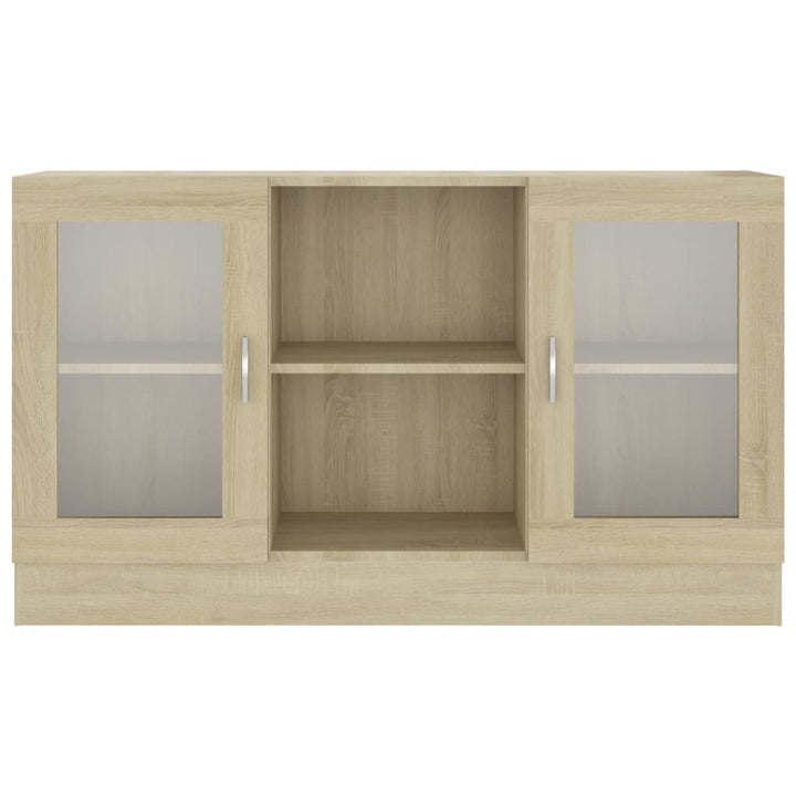 Vitrinekast 120x30,5x70 cm bewerkt hout sonoma eikenkleurig