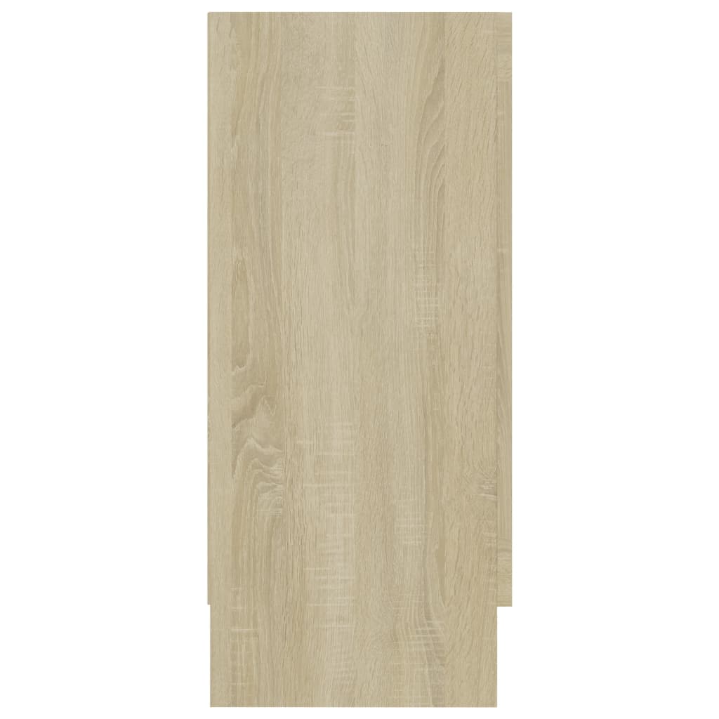 Vitrinekast 120x30,5x70 cm bewerkt hout sonoma eikenkleurig